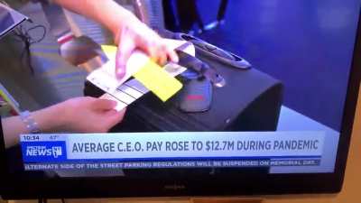 The fkry is real everyone, NY1 is speaking about ridiculous CEO bonuses &amp;amp; pay, and using GameStop store photo in the background.