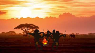 Chad African tribesmen in their natural habitat.