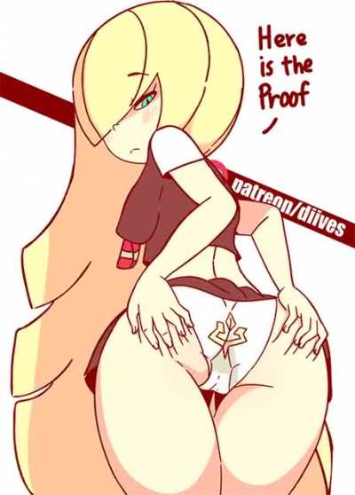 Lusamine showing off her panties (diives)