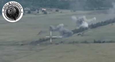 RU pov: Ukrainian column attacking in the Orikhiv direction near Robotyne is destroyed by Russian artillery fire and ATGMs. 