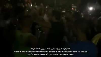 Israelis in Tel Aviv celebrating the murder of 100's of Palestinian kids & chanting: 