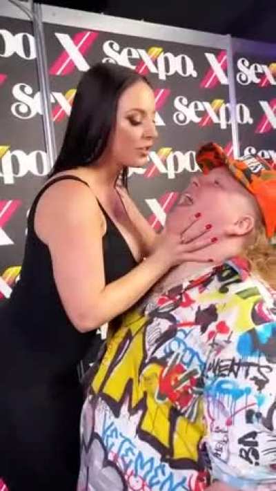Angela Spit in fan's mouth