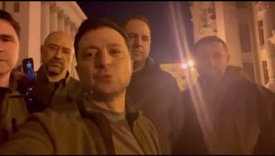 Ukraine’s President Zelensky is still in Kyiv and he says, “We are all here, our soldiers are here … we are defending our independence.”
