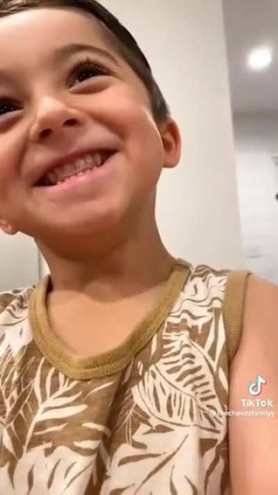 New trend on TikTok where parents give their child the phone to record them dancing but they are actually recording the child&rsquo;s&rsquo; reaction&hellip;