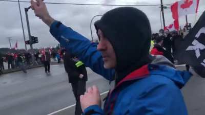 A large group of feral Canadians swarm and harass a Global News reporter and his camera operator