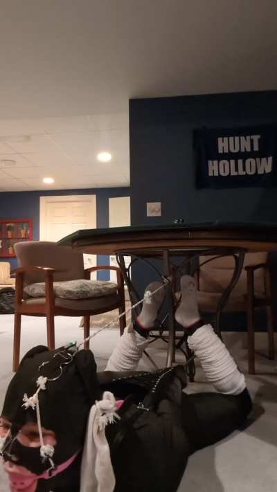 Stuck in this hogtie