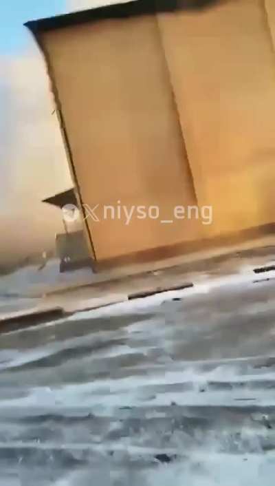 Another angle of the drone strike in Grozny, video presumably taken on premise of OMON base.