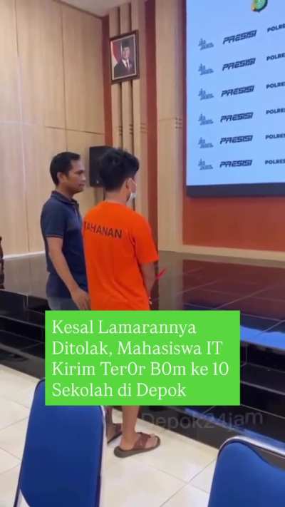 Kesal Lamarannya ditolak, Mahasiswa IT kirim teror bom ke 10 sekolah di Depok