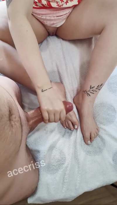 Soon after that he ended up covering my feet with warm load