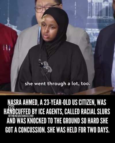 23 year old US born citizen detained by ICE, suffered concussion during arrest , then being called racial slurs