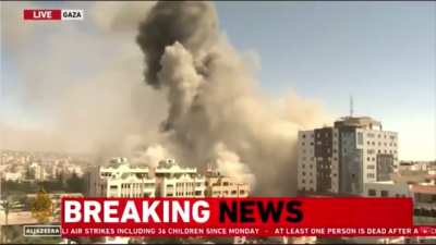 The moment an Israeli air raid bombed the offices of Al Jazeera and The Associated Press in Gaza City