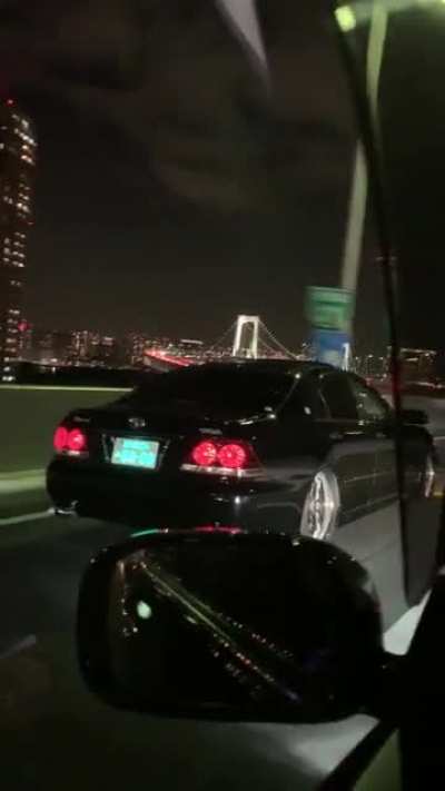 2019 when I visited Japan, I went to Tatsumi PA and a random dude started a conversation with me about my tattoos. After a while he asked me if I want to drive around with him and his friends and they all drive Toyota Crowns...look at that view.