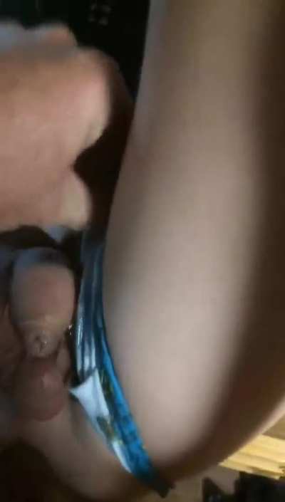 Tranny leaks in her panties 🤭