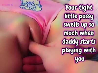 Baby girl pussy gets tight at daddy&rsquo;s touch