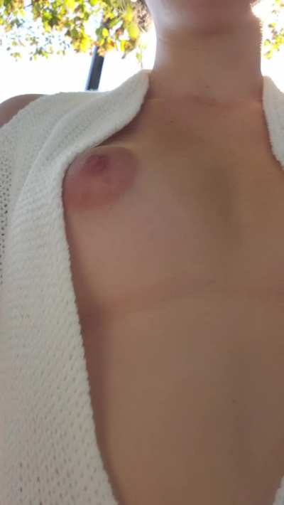 My nipple just wanted to say hello [GIF]