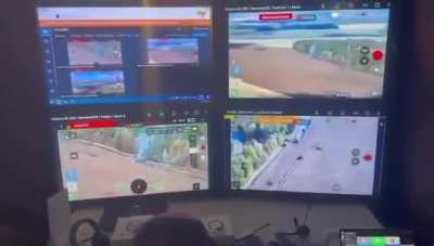 Reaction inside the Ukrainian command center when a Russian BTR was destroyed at close range by their tank.