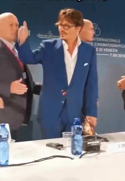 That time Johnny Depp received a stuffed animal from a fan and refused to let security take it from him to express his gratitude