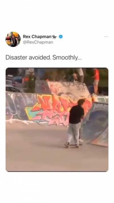 Guy saves girl while skateboarding