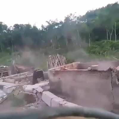 Lucky he had his protective hat