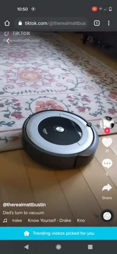 Dad's turn to Vacuum