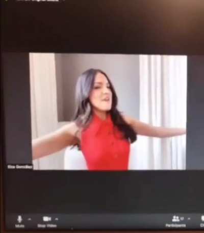 Shaking her tits via Zoom