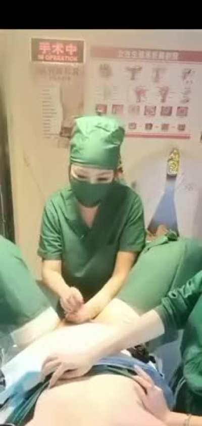 "White hands" Japanese nurses at job