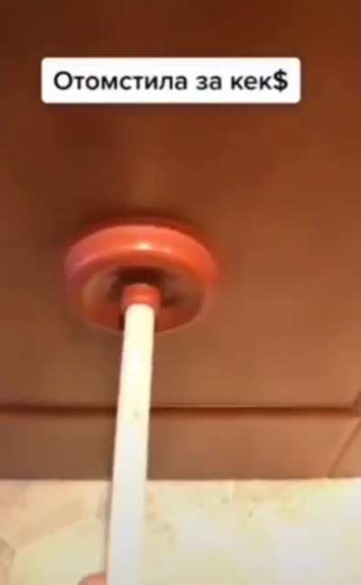 Plunging it.