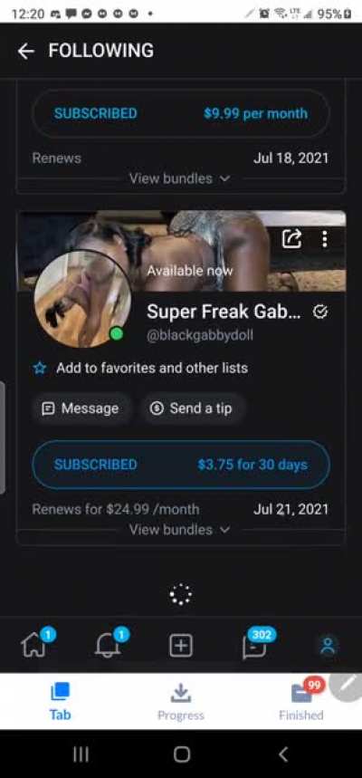 all active subscriptions just 1 onlyfans account