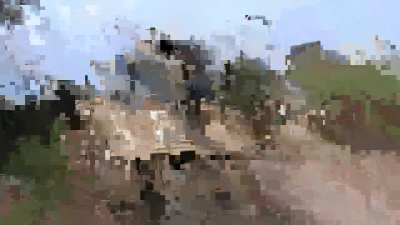 Opposition anti-air appears to land an improbable hit on an SyAAF plane using a ZU-23-2 technical - Karnaz - 2013