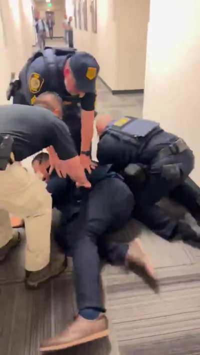 Senator Padilla&rsquo;s office releases video of his take-down and detention at Sec. Noem&rsquo;s press conference in L.A.