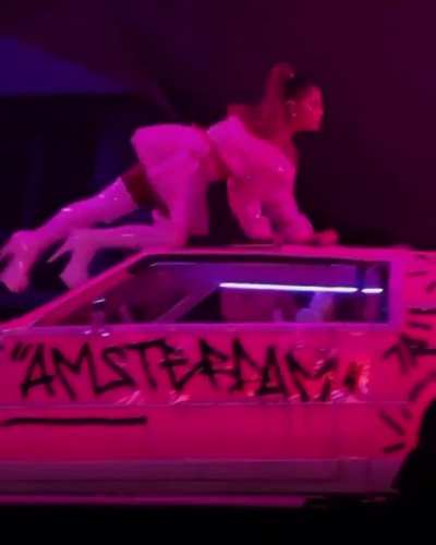 Climbing on the car (those boots are everything!)