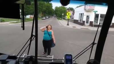 Karen (de meia idade) quase quebra vidro de &ocirc;nibus come&ccedil;a a chorar e corre como se nao ouvesse amanh&atilde;..