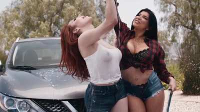 From Suds to Sparks: Ariel Demure and Romi Rain's Sexy Car Wash Adventure Takes a Steamy Turn