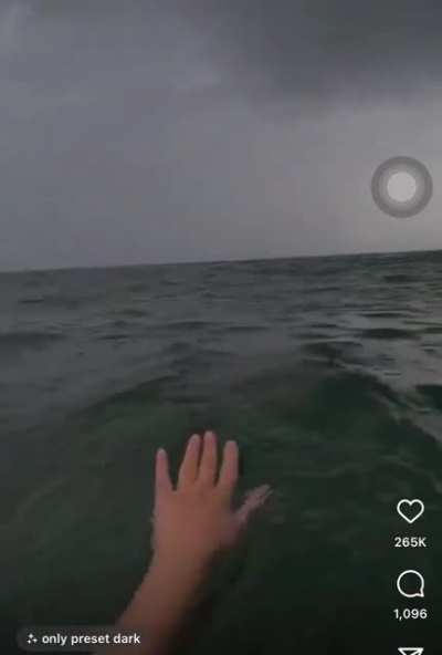 Out in the open sea while it&rsquo;s raining.