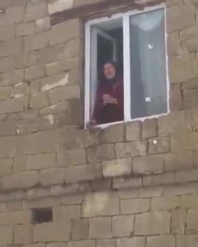 Babushkas calling their friend to come play. Wish me and the boys would still have so much positivity at that age.