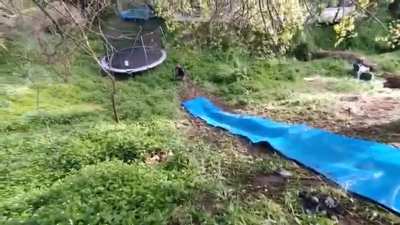 Involuntary test run of the new water-slide. (I&rsquo;m the one in blue) sorry for bad quality