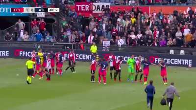 Feyenoord - Atletico Madrid [Carrasco red card &amp;amp; brawl]