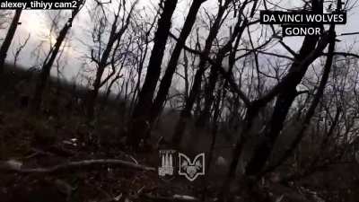 The assault group of the Honor division, part of the battalion of Da Vinci Wolves, cleared the enemy's landing, which leads to the road to Bakhmut.