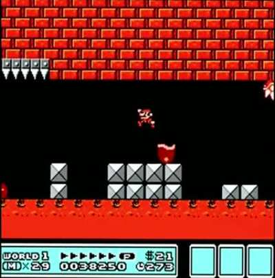 One of the hardest levels on Mario