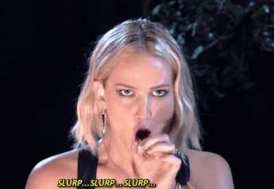 Jennifer Lawrence practicing her BJ skills