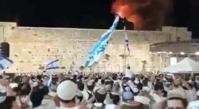 Israeli people celebrate fires near al Asqa Mosque. They chant &ldquo;Yimach shemam&rdquo; which means &ldquo;may their names be erased.&rdquo;