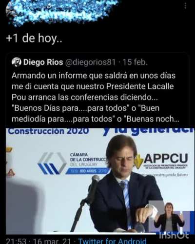 No sab&iacute;a que el presidente Lacalle ten&iacute;a este h&aacute;bito, que seg&uacute;n parece, repiti&oacute; en la conferencia de prensa de hoy
