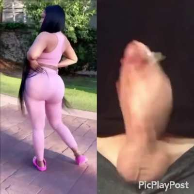 Nicki’s big ass makes a big cock explode