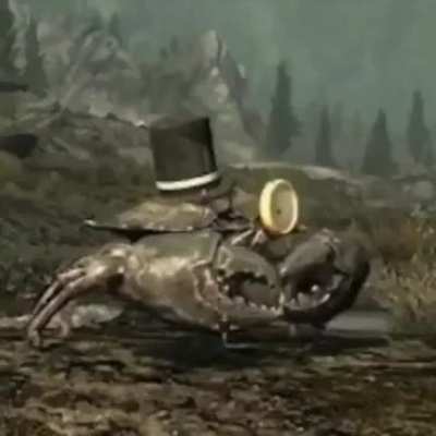 This that a crab with a top hat and monocle?