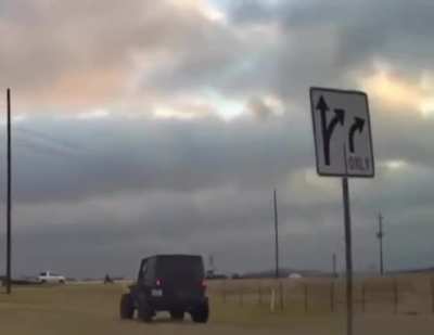 Cutting through the grass to get around traffic