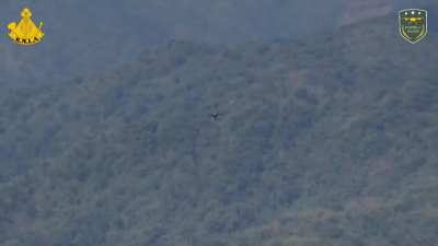 Federal Wings drone dropping 120mm homemade bombs on Myanmar Army outpost in Kayin State.