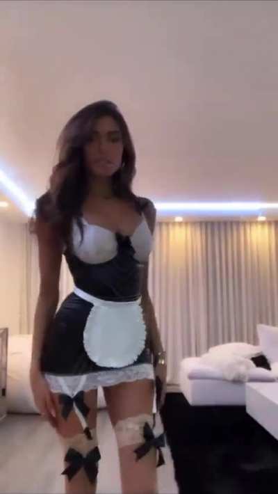 In a maid outfit