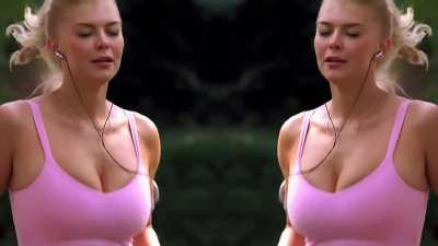 Sexy Blonde Massive Boobs Jogging Slow-Mo
