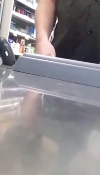 Father confronts goofy cashier after he makes inappropriate remarks about his 12-year-old daughter
