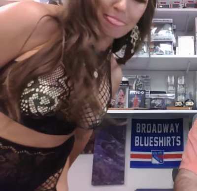 Brooke Adams showing off on a Facebook Live